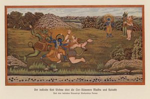 Vishnu tötet die Dämonen Madhu und Kaitaba von German School