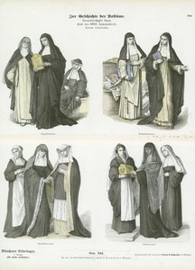 Frauenkostüme christlicher Ordensgemeinschaften, spätes 18. Jahrhundert