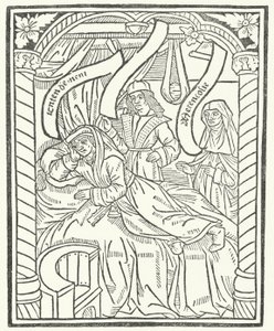 Holzschnitt aus der Erstausgabe der Werke von Alain Chartier (Gravur) von German School