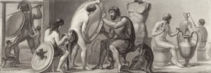 Arbeit und Berufe im antiken Griechenland. Illustration für Bilder-Atlas