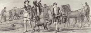 Arbeit und Berufe im antiken Griechenland. Illustration für Bilder-Atlas von German School