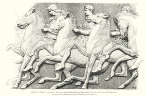 Junge athenische Reiter, Kopie eines Teils des Parthenon-Frieses aus Athen, antikes Griechenland von German School