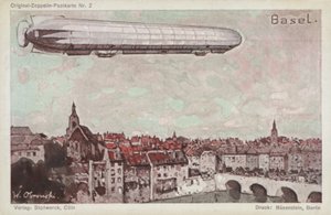 Zeppelin fliegt über Basel von German School