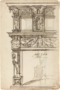 Palastkamin mit Merkur und Hoffnung [recto] von German or Austrian 16th Century