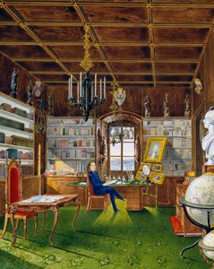 Die Bibliothek in der Villa Lazarovich, Triester Residenz von Maximilian von Habsburg von Germano Prosdocimi