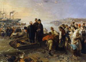 Garibaldi mit den Tausend verlässt Quarto (Genua) nach Marsala (Sizilien) im Jahr 1870