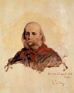 Italienische Einheit: Porträt von Giuseppe Garibaldi (1807-1882), italienischer Patriot. Werk von Gerolamo (Girolamo) Induno (1825-1890) von Gerolamo Induno