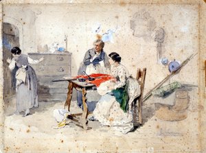 Risorgimento: Die Fünf Tage von Mailand (Cinque giornate di Milano) (18.-22. März 1848): Dies ist eine der ersten Episoden der Revolutionen von 1848 (Teil des Ersten Italienischen Unabhängigkeitskrieges), die den Aufstand der Mailänder Bevölkerung sah von Gerolamo Induno