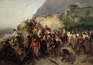 Der verletzte Garibaldi (1807-82) in den Aspromonte-Bergen