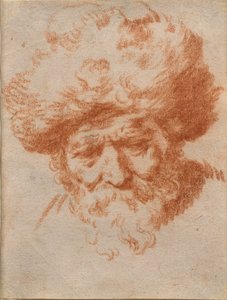 Eine Allegorie des Winters: Kopf eines alten Mannes mit Pelzmütze