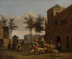 Ansicht von Köln mit den Kirchen St. Gereon und St. Pantaleon von Gerrit Adriaensz Berckheyde