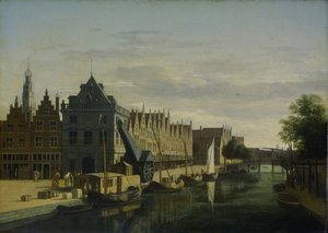 De Waag (Waagehaus) und Kran am Spaarne, Haarlem