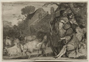 Ein Engel kündigt die Geburt von Abrahams Sohn an von Gerrit Claesz. Bleker