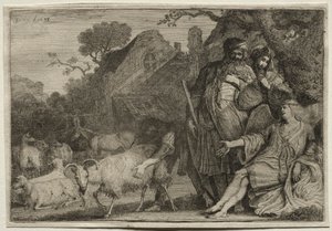 Ein Engel kündigt die Geburt von Abrahams Sohn an, 1638 von Gerrit Claesz. Bleker