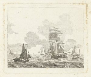Segelschiffe auf unruhigem Wasser von Gerrit Groenewegen