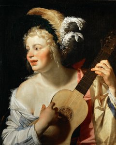 Frau, die Gitarre spielt, 1624