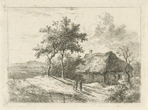 Drei Figuren bei einem Bauernhof von Gerrit Jan Michaëlis