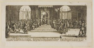 Verteilung der Belohnungen, Platte achtzehn aus Die großen Leiden des Krieges von Gerrit Lucasz van Schagen