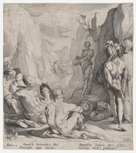 Johannes der Täufer predigt, 1593 von Gerrit Pietersz Sweelink