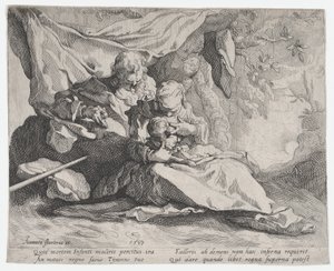 Die Rast auf der Flucht nach Ägypten von Gerrit Pietersz Sweelink