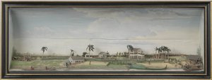 Diorama der Zeezigt Kaffee- und Baumwollplantage in Suriname, ca. 1815-21 von Gerrit Schouten