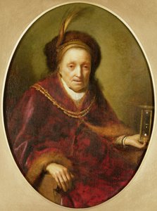Eine alte Frau mit einer Sanduhr von Gerrit Dou