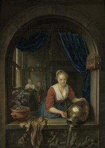 Dienstmädchen am Fenster, ca. 1660 von Gerrit or Gerard Dou