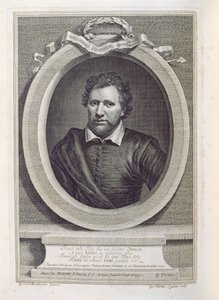 Ben Jonson (1573-1637), graviert von George Vertue, 1730 von Gerrit van Honthorst