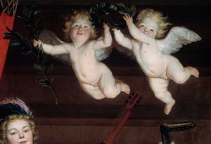 Die Engel (Detail) von Gerrit van Honthorst