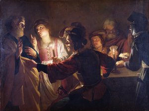 Die Verleugnung des Heiligen Petrus, ca. 1620 von Gerrit van Honthorst
