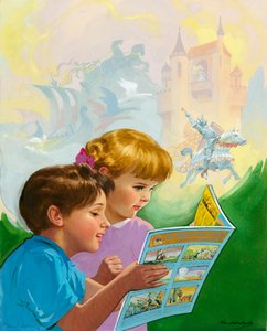 Junge und Mädchen beim Lesen