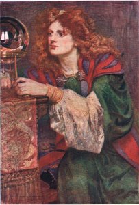 Britomart erblickt den Spiegel, Geschichten aus der Faerie Queen, veröffentlicht von George Harrap and Company von Gertrude E. Demain (after) Hammond