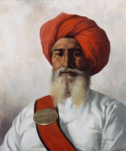 Ganda Singh, ein Sikh-Chaprassee der topografischen No.14 Vermessungstruppe von Col Wilmer, 1894
