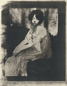 Sitzende Frau
