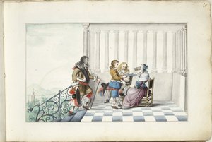 Gesellschaft auf einer Terrasse von Gesina ter Borch (signed by artist)