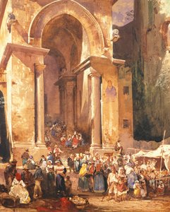 Tür des Glockenturms von St. Erasmus in Gaeta, von Giacinto Gigante (1806-1876), Italien von Giacinto Gigante