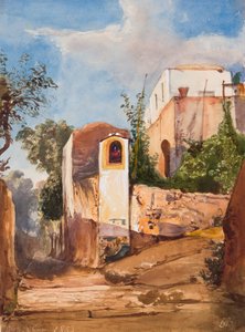 Straßenschrein, mit Ergänzungen von Prinz Luigi Maria di Borbone (1838-1886), 13. Juni 1853 (Bleistift, Aquarell und Gouache auf Papier) von Giacinto Gigante