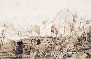 Tempel der Diana in Baia, ca. 1844 von Giacinto Gigante