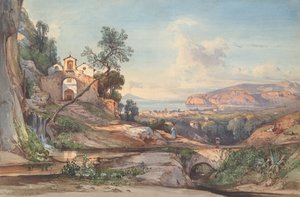 Blick auf Sorrent, die Bucht von Neapel dahinter von Giacinto Gigante