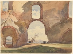 Blick durch den Tempel der Venus, Baia von Giacinto Gigante