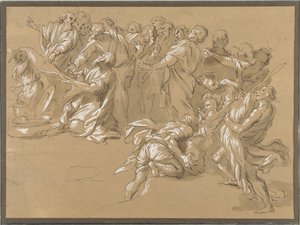 Das Finden des Bechers im Sack von Benjamin (?) von Giacinto Gimignani