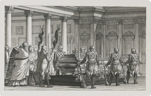Der Kaiser Paul I. aufgebahrt mit einer Ehrenwache von Giacomo Antonio Domenico Quarenghi