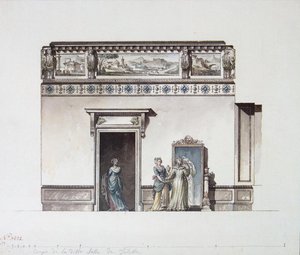 Der Pawlowsk-Palast. Entwurf für das Ankleidezimmer, Ende der 1790er Jahre von Giacomo Antonio Domenico Quarenghi