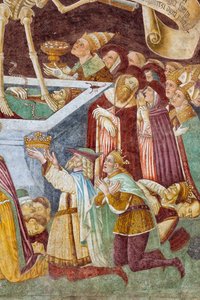 Detail aus dem Triumph des Todes und Totentanz von Giacomo Borlone de Buschis