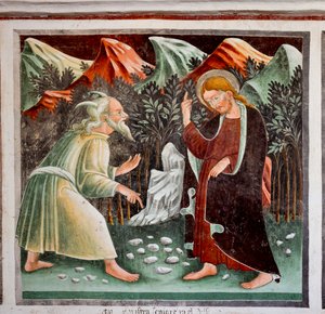 Versuchungen Jesu (Detail) von Giacomo Borlone de Buschis