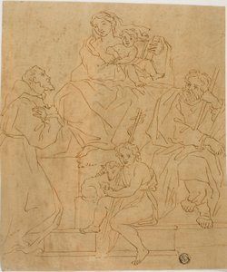 Heilige Familie mit dem heiligen Franziskus von Assisi und dem kleinen Johannes dem Täufer