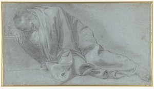 Studie eines auf dem Boden schlafenden männlichen Modells von Giacomo Cavedone