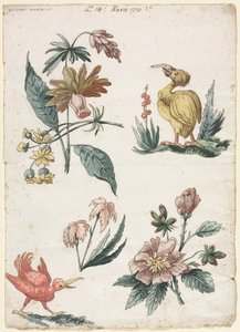 Florale Designs mit zwei Vögeln, 1774
