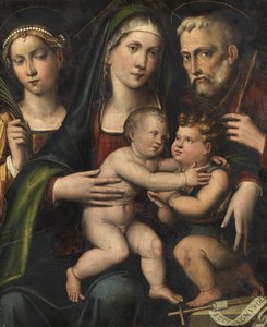 Heilige Familie mit dem kleinen Heiligen Johannes und der Heiligen Katharina