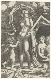 Venus mit Zeichenhaken und Cupido und Liebespaar von Giacomo Francia